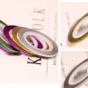 12 Rolls 2mm Random Color Striping Tape Line Nail Art Tips Sticker Frosted Nail Sticker Decoration Nail Decals