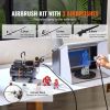 Airbrush Kit, Dual Fan Air Compressor Professional Airbrushing System Kit with 3 Airbrushes, Holder, Color Mixing Wheel, Cleaning Brush Set