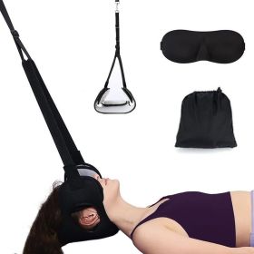 Adjustable Neck Traction Stretcher Strap for Pinched Nerves, Portable and Easy to Use with Release Buckle (Color: Black 2)